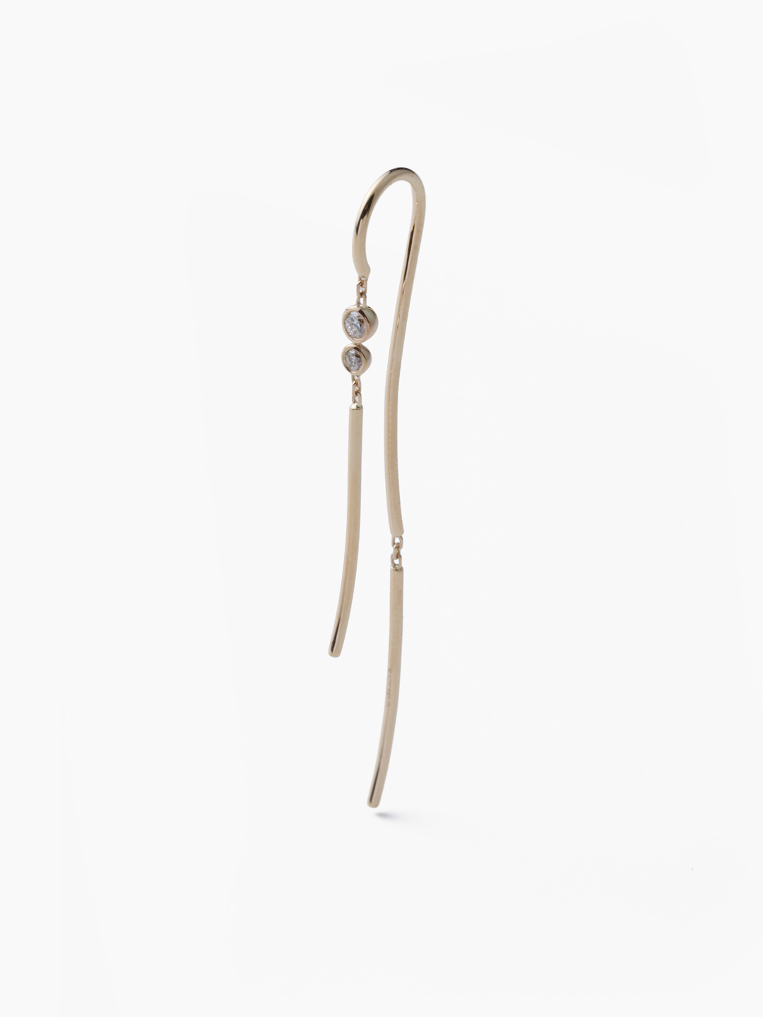 Flow Pierced Earring Mined YG14K - Yellow Gold