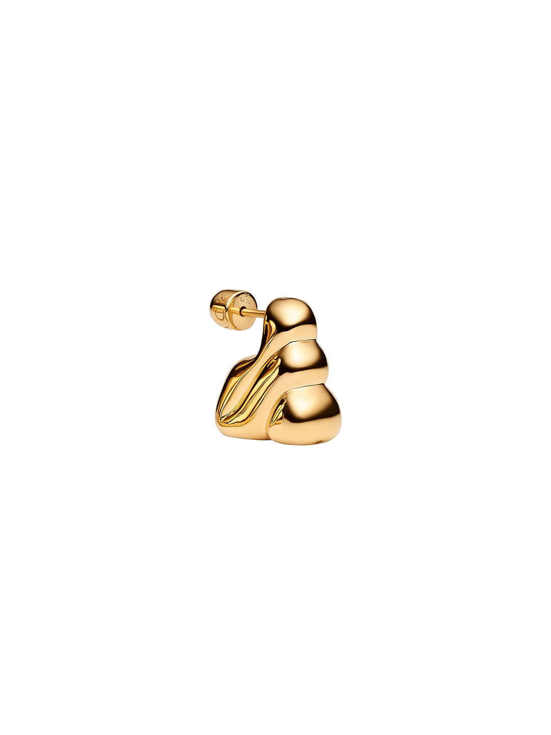 Bogota Pierced Earring Small  - Yellow Gold