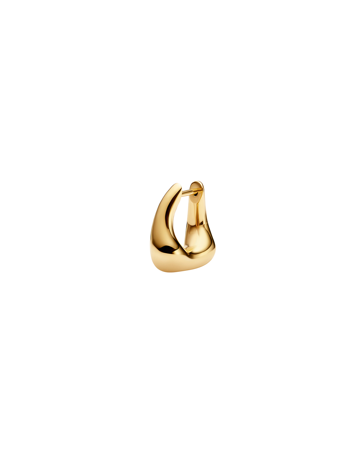 Satchel Bend Huggie Pierced Earring  - Yellow Gold