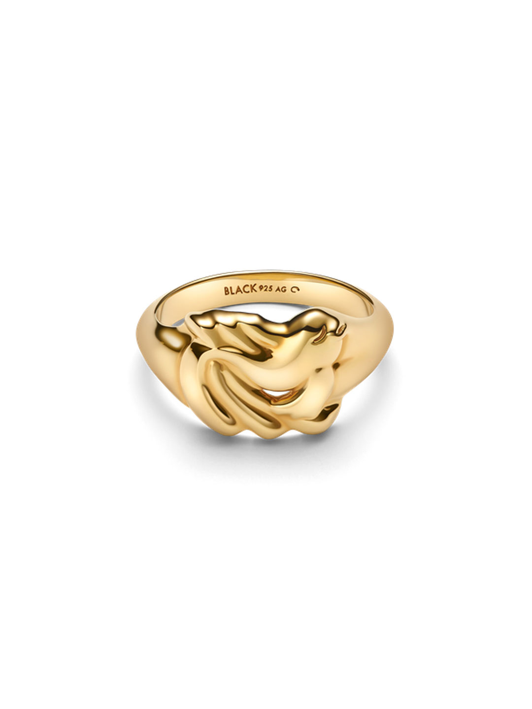 Fish Mini Signet Ring  - Yellow Gold
