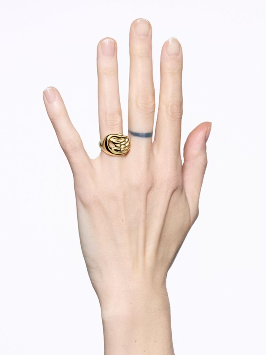 Swan Signet Ring - Yellow Gold