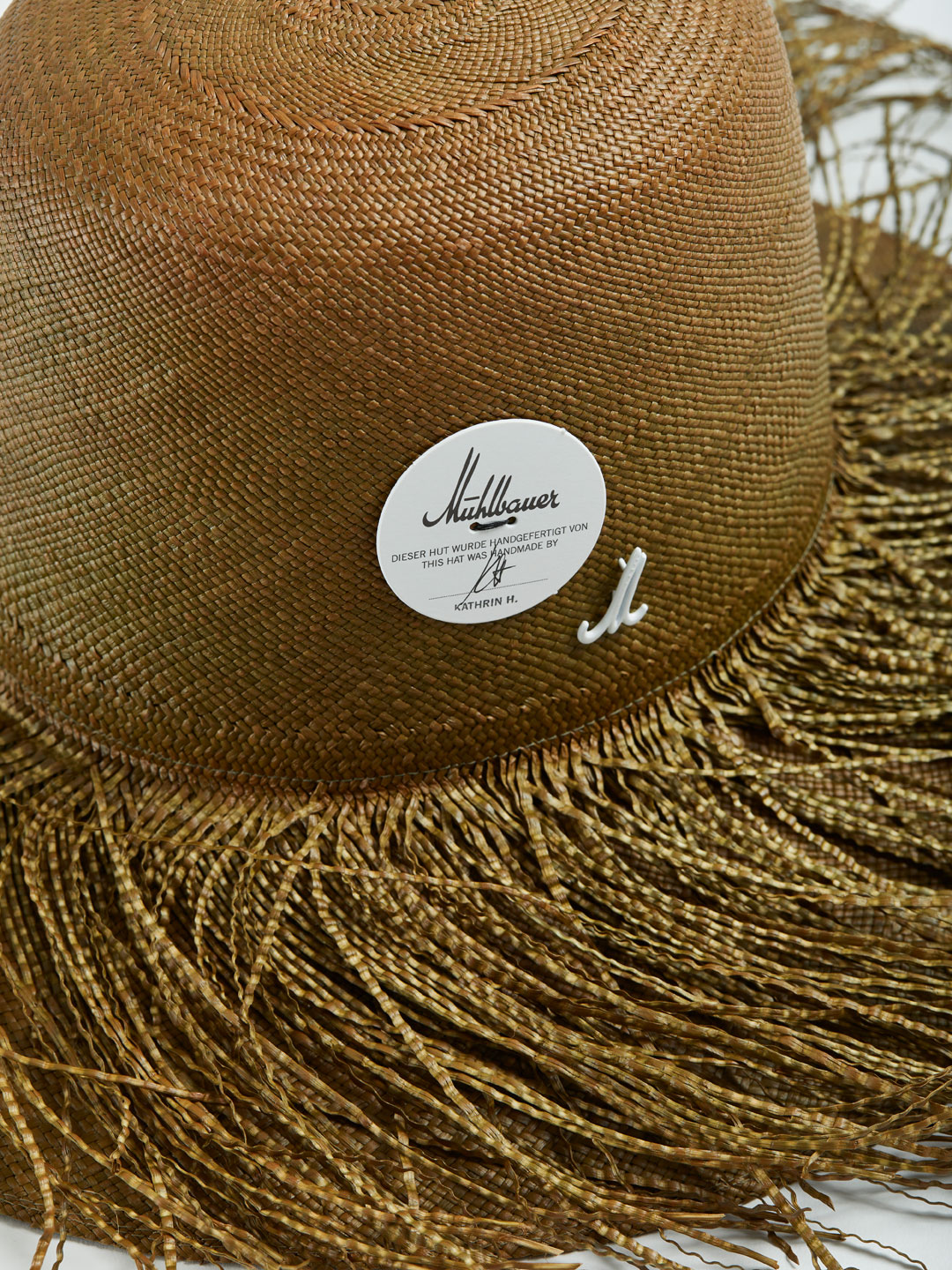 BRIT GIGI Long Fringe Capeline Hat - Khaki