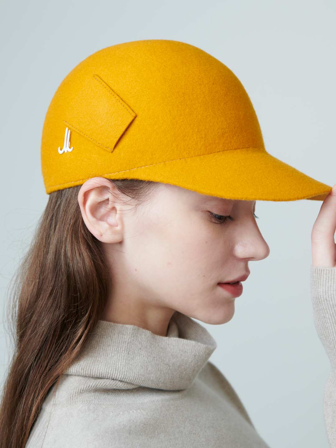 Baz Wool Felt Cap - Yellow