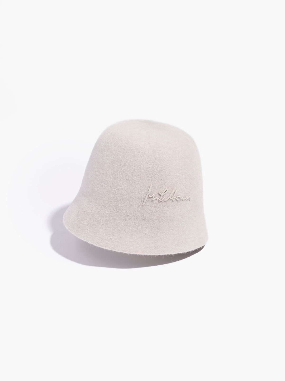 Velvet Felt Hat - Grey Beige