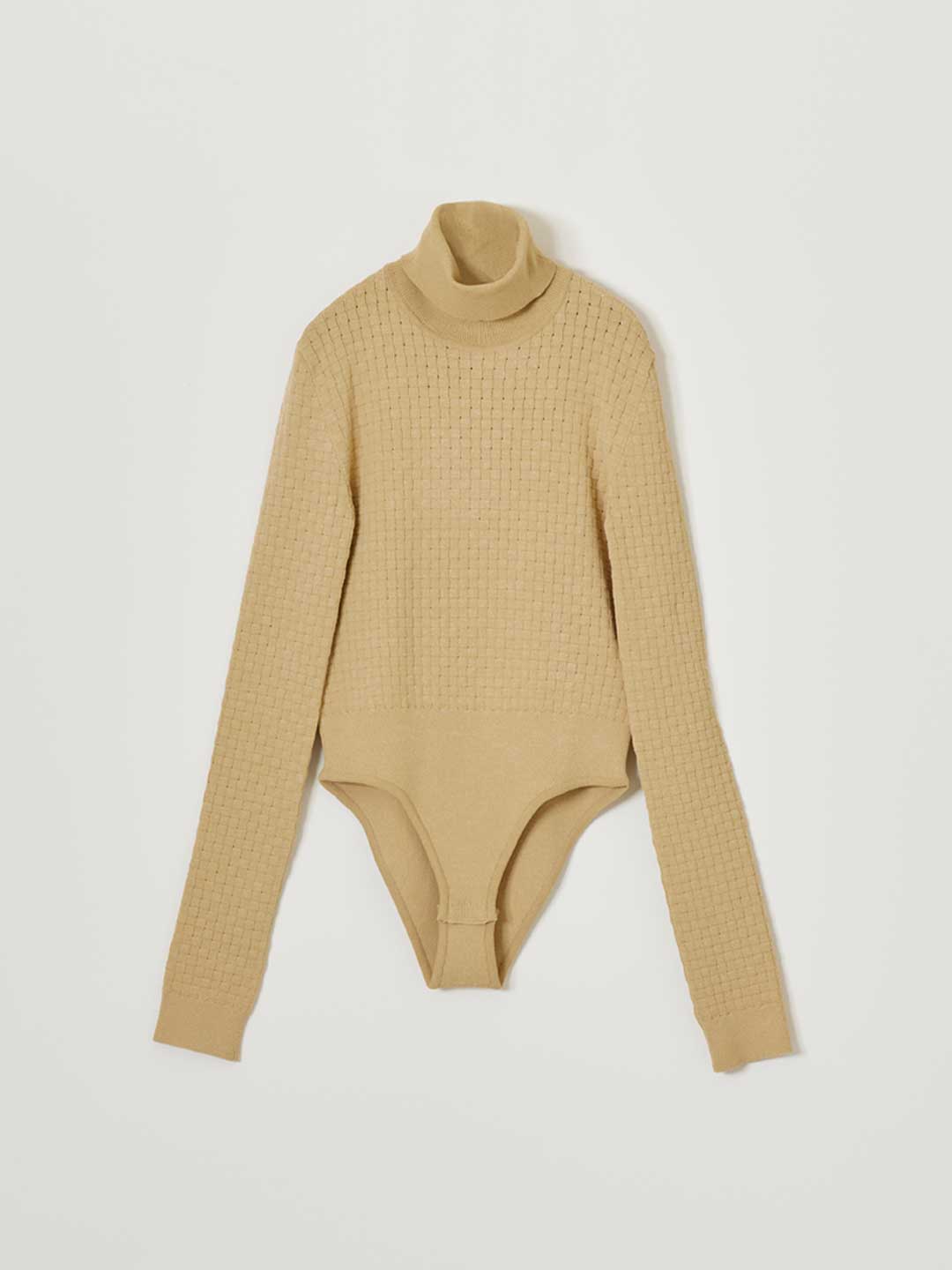 PERI / Basket-knit Bodysuit - Beige