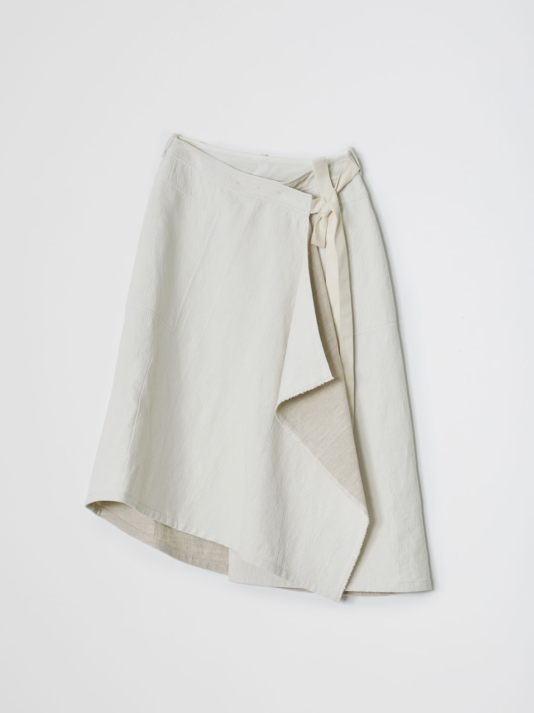 Linen Cotton Doubleface Skirt - Beige