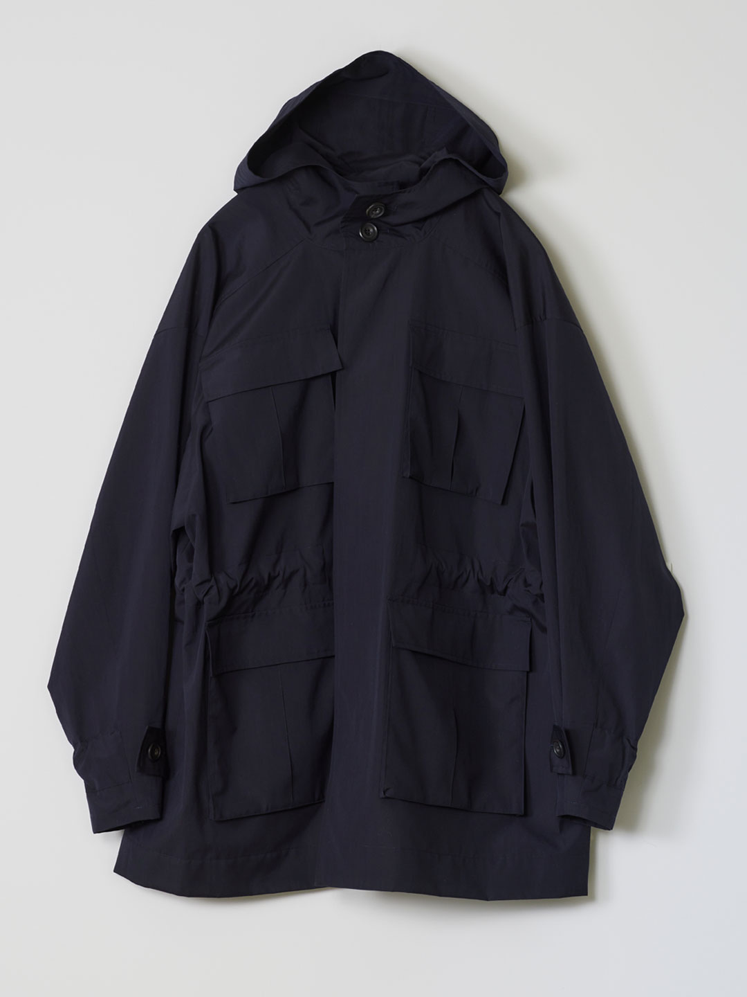 No 0209 Wool Silk Utility Coat - Navy