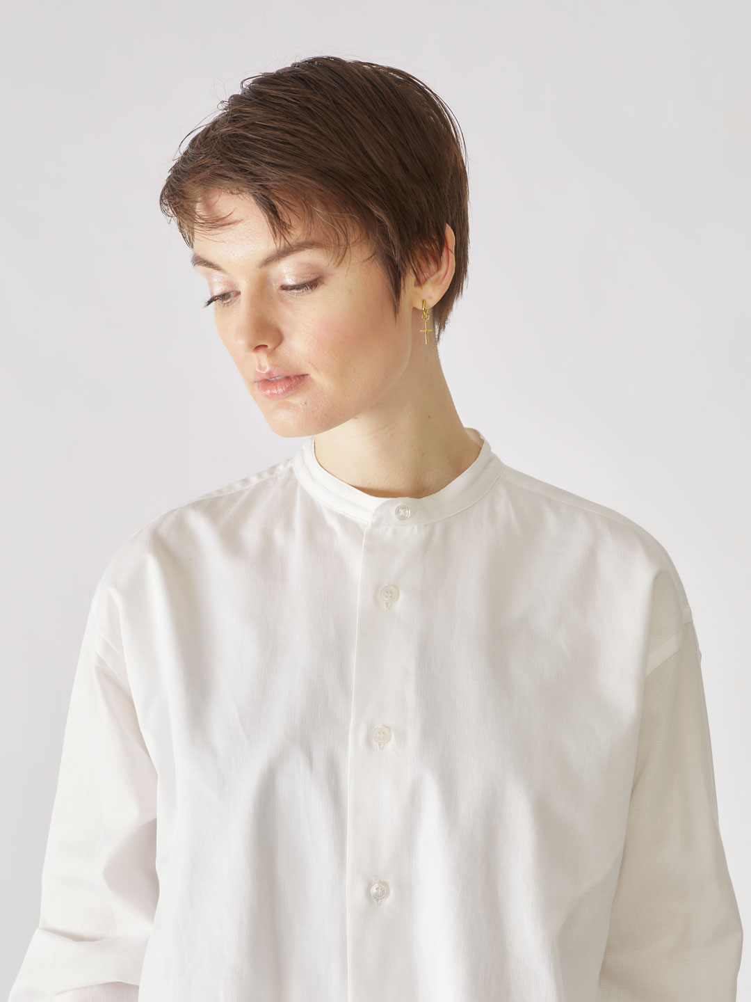 Cotton Pique Dress Shirt - White