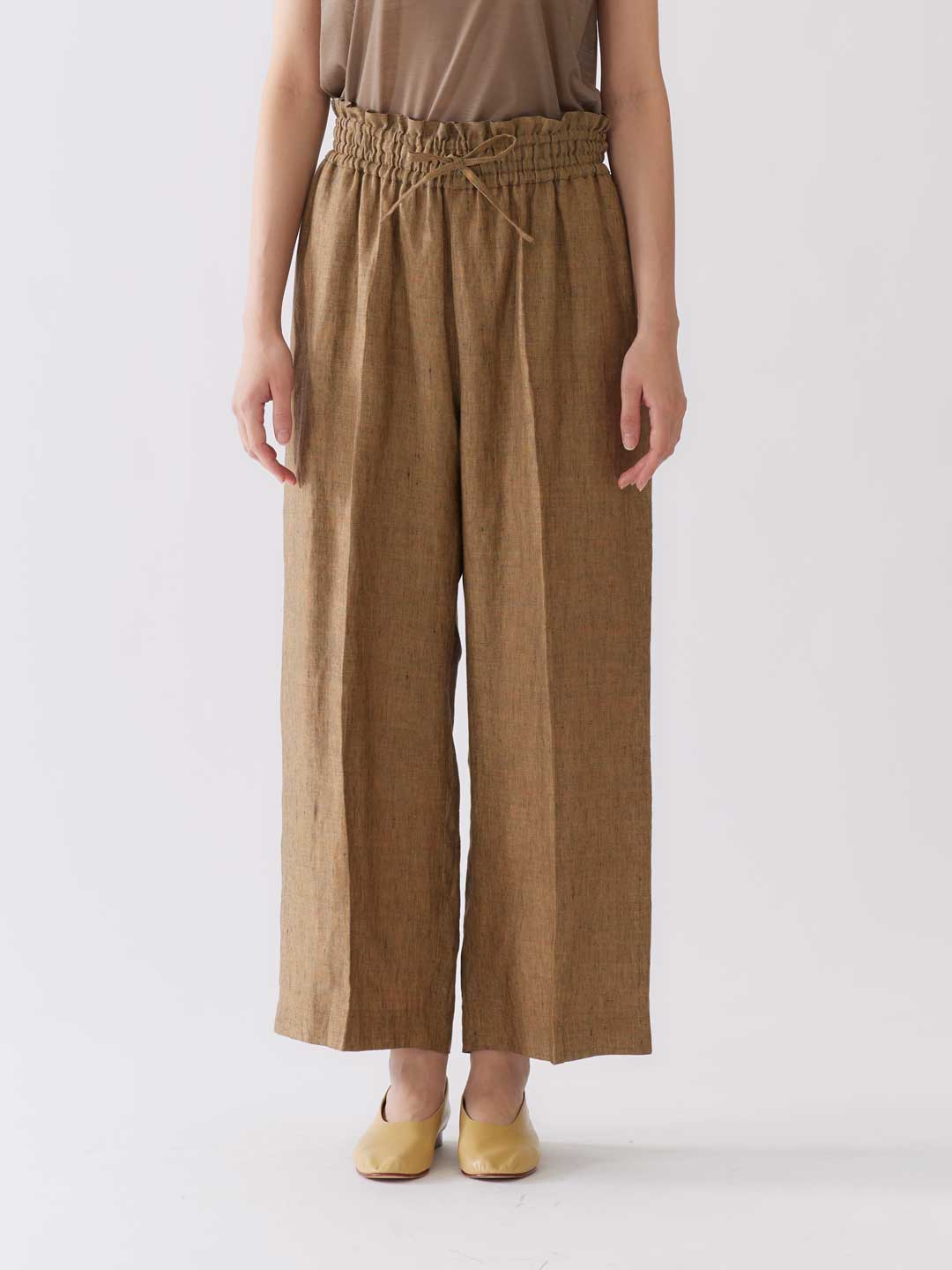 Linen Chambray Trousers - Brown