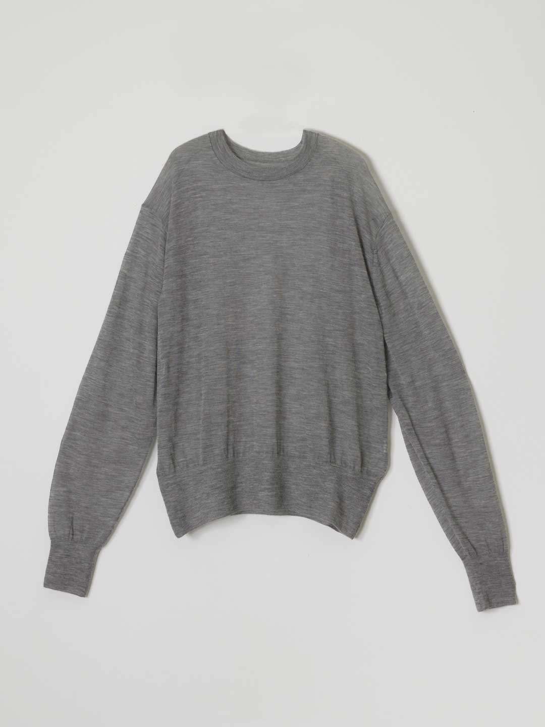 No.0356 Extra Fine Cashmere Knit Crew Neck - Light Grey
