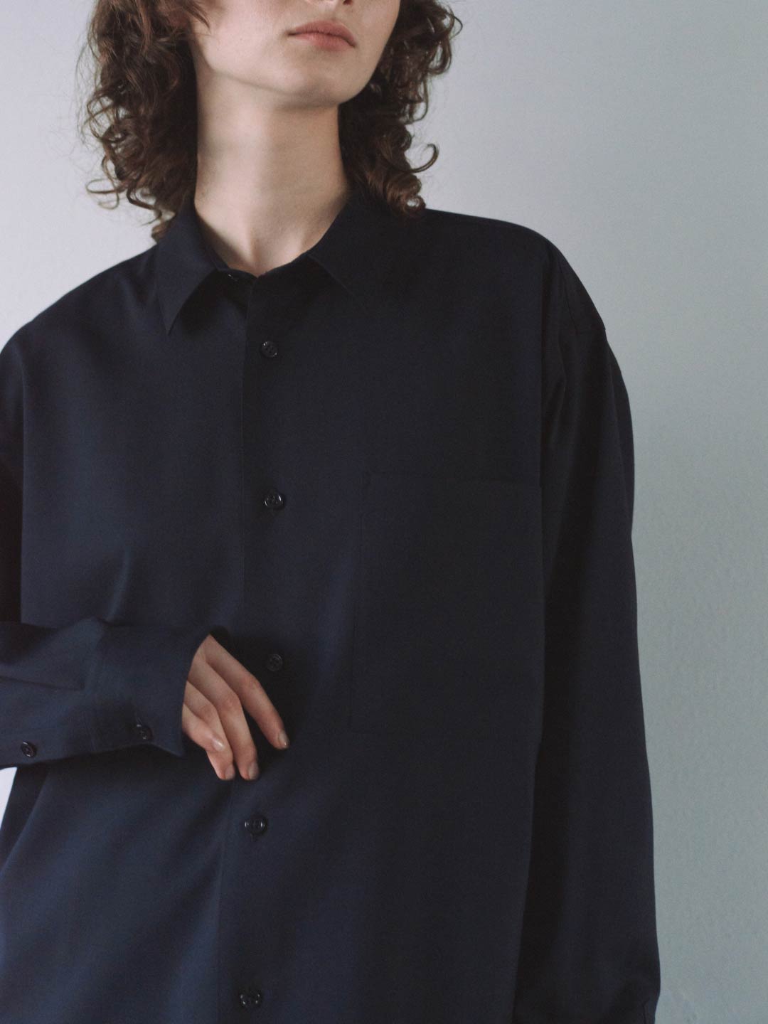 Wool Shirt - Navy