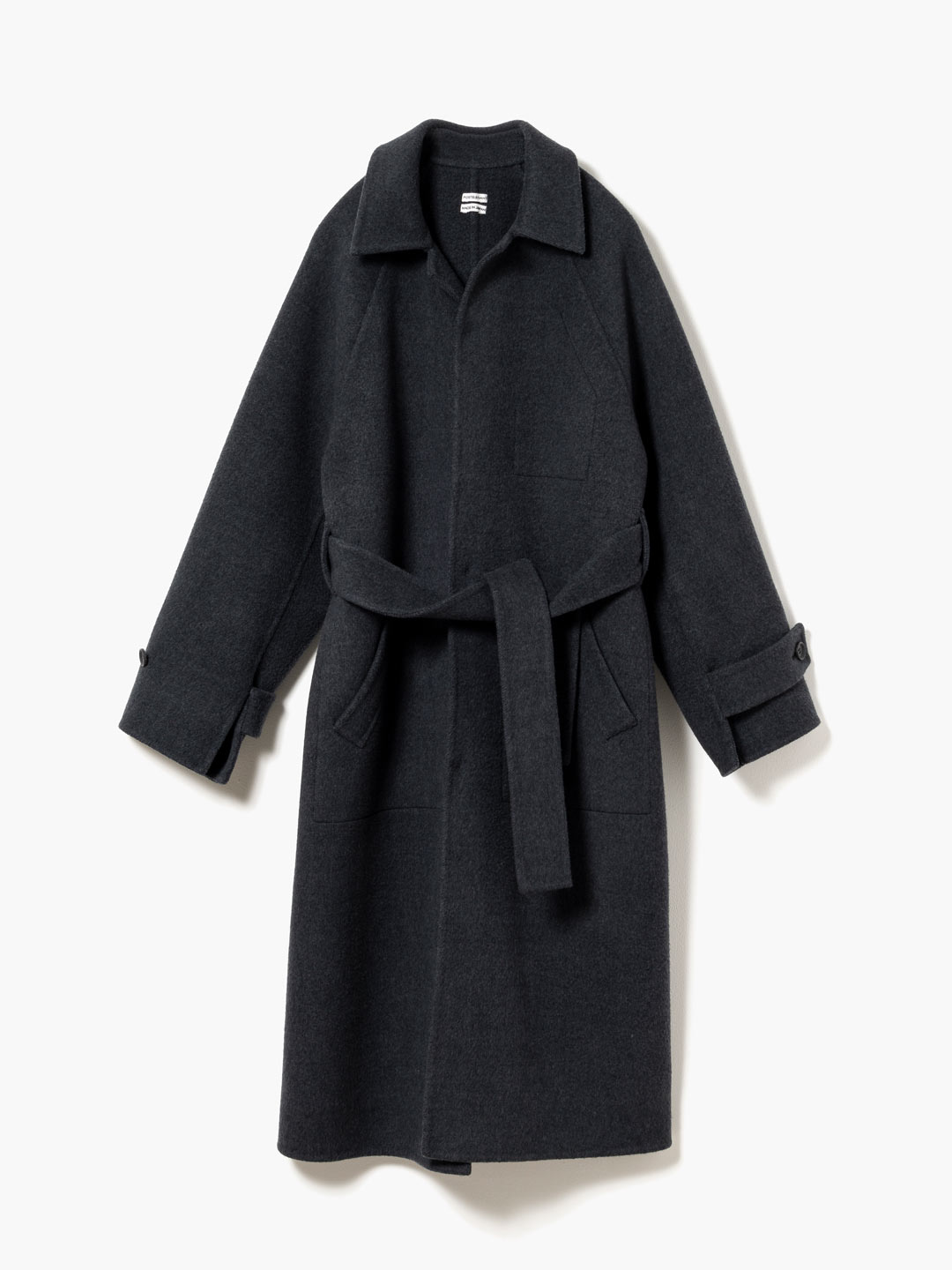 【予約販売】Extra Fine Wool Rever Raglan Coat - Heather Grey
