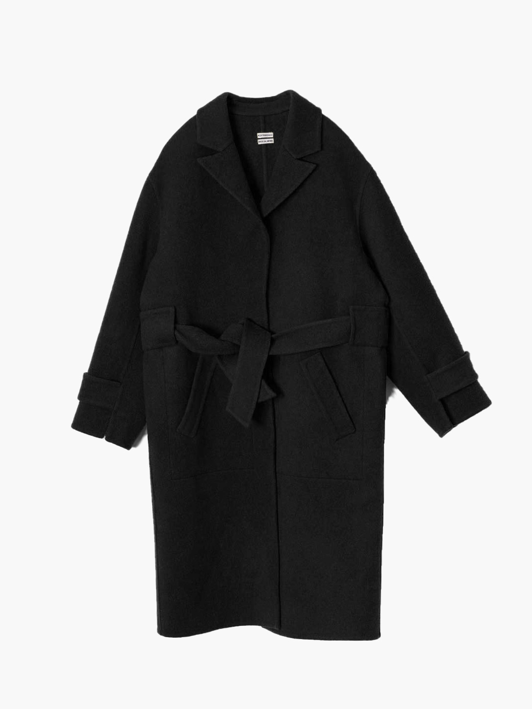 Wool Rever Coat - Black