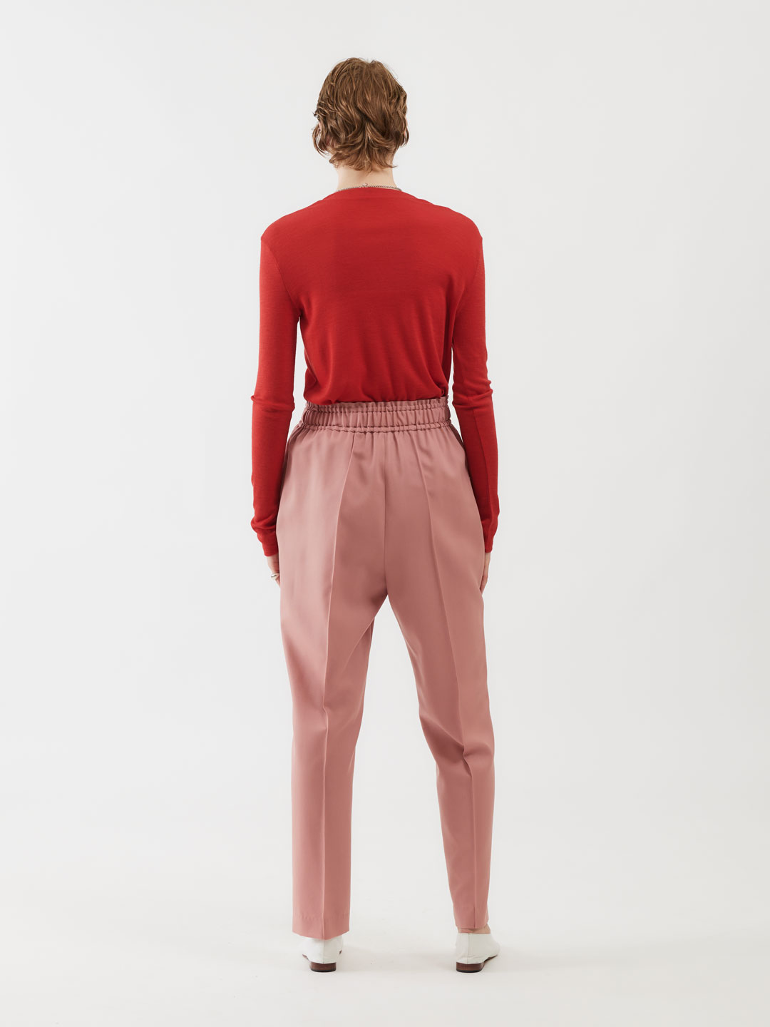Wool Twill Easy Trousers - Pink