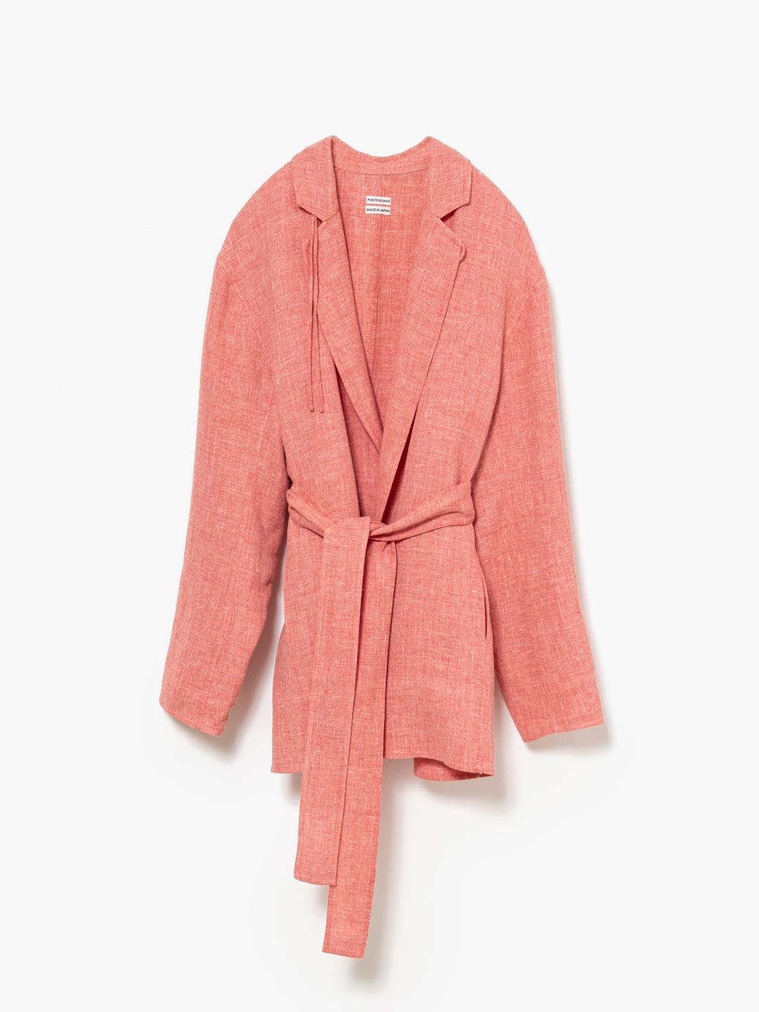 Linen Wool Rever Jacket - Red