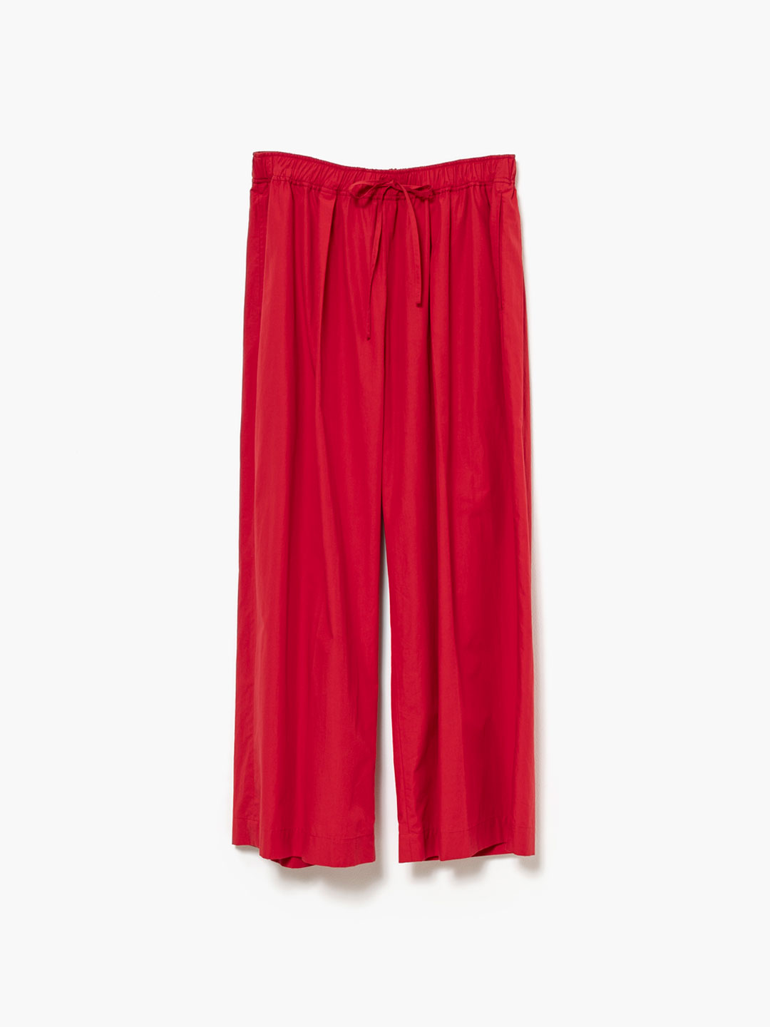 High Count Cotton Extra Wide Trousers - Red