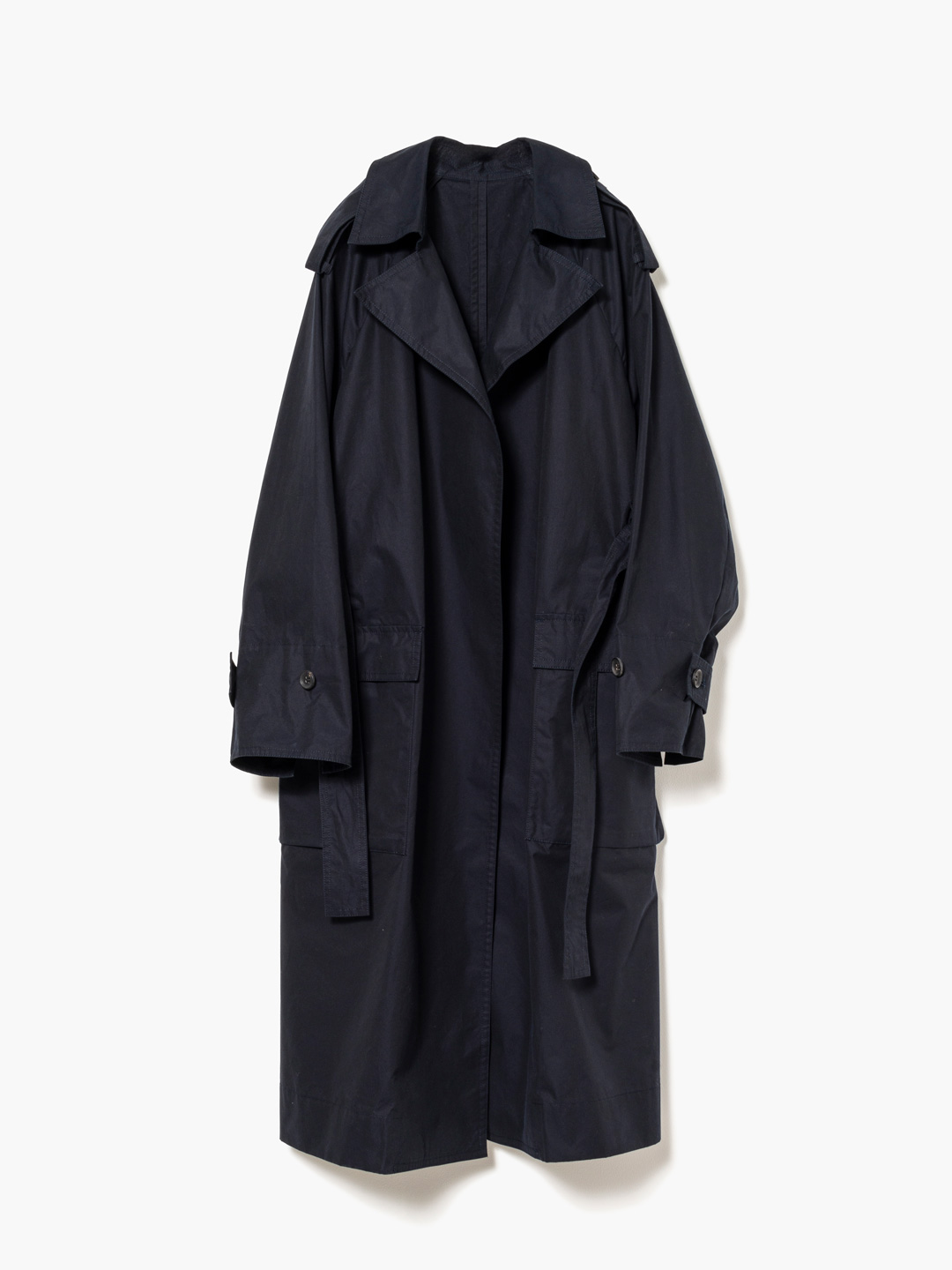 High Count Cotton Coat - Navy
