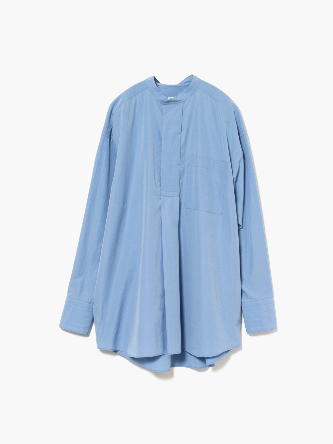 Fine Cotton Pull-Over Shirt - Sax