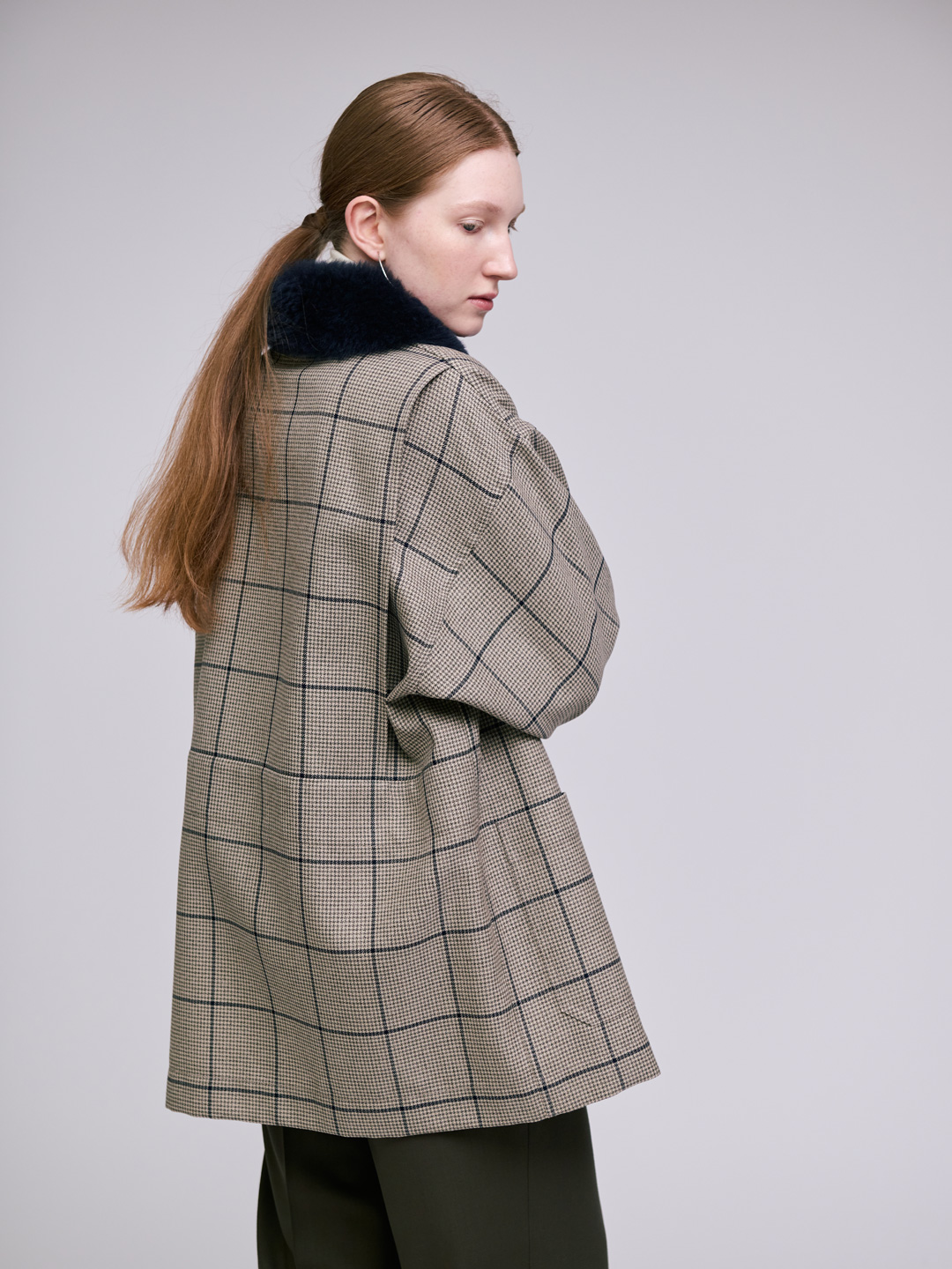 Wool Blouson-Beige Check
