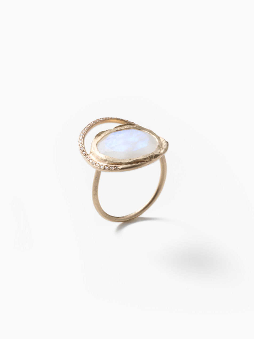 Gaia Ring Moonstone Bagaimoo - Yellow Gold