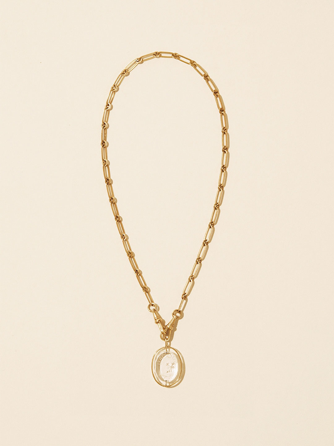 La Mour No2 Necklace Crystal Co_Lamc - Yellow Gold