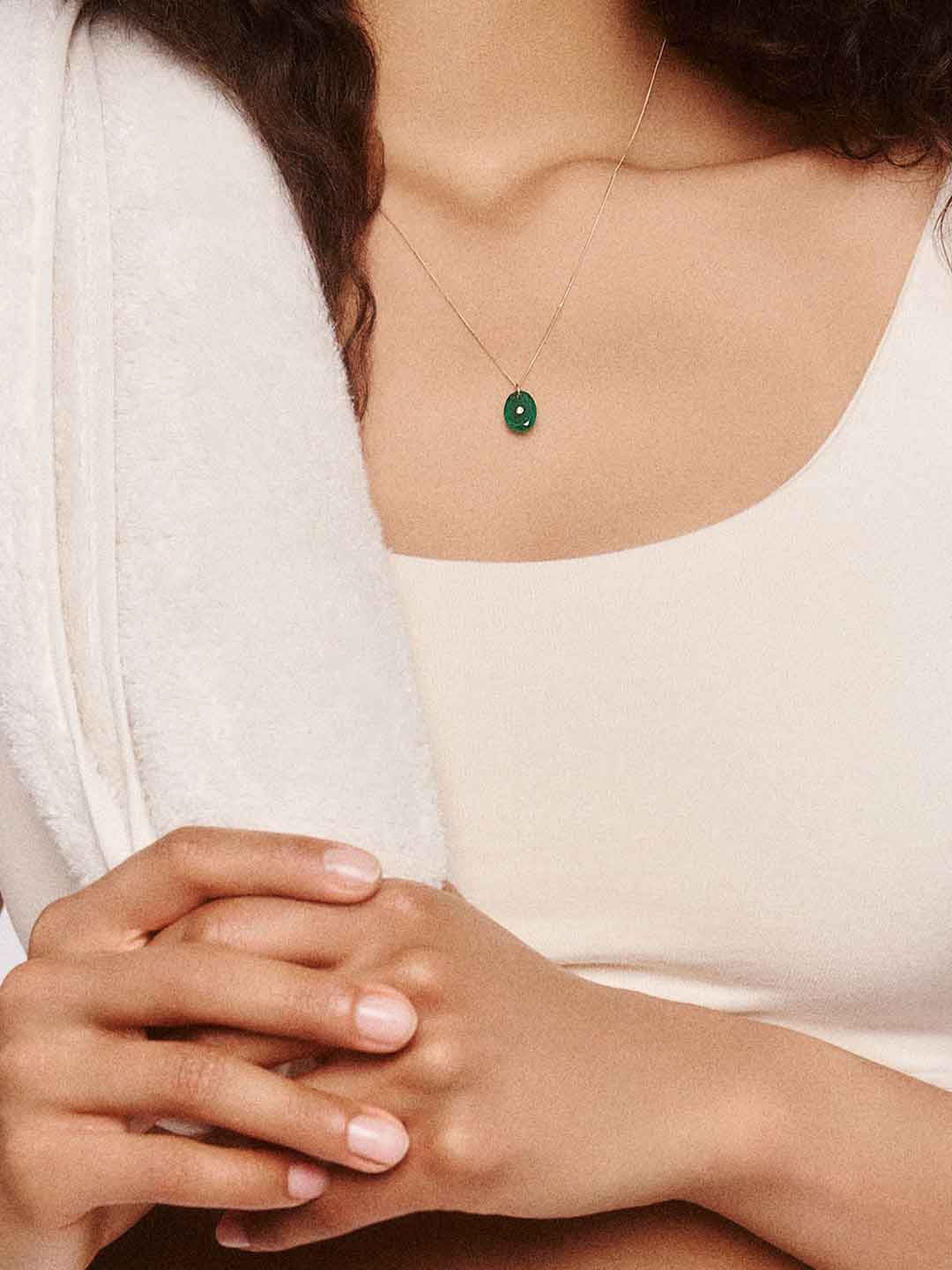 Orso Long Necklace Labradorite - Yellow Gold