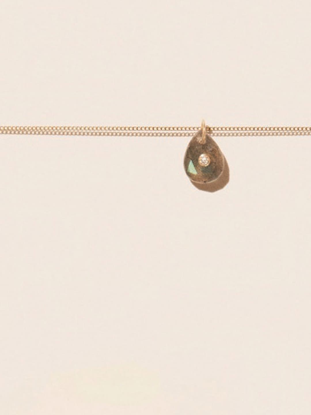 Orso Short Necklace Labradorite - Yellow Gold