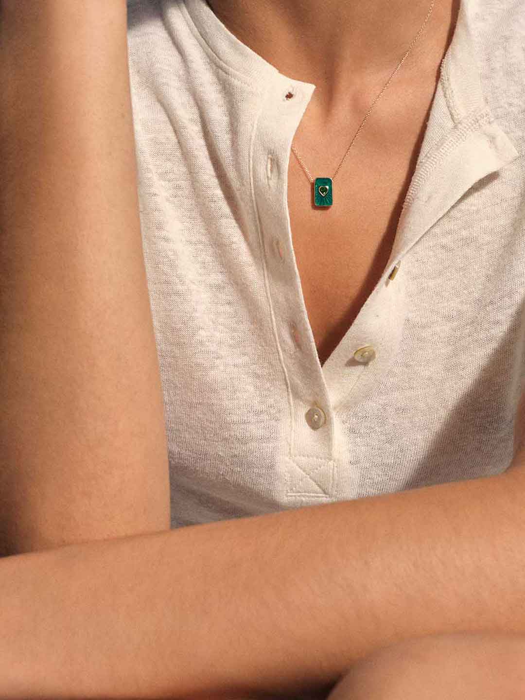 Orso Short Necklace Labradorite - Yellow Gold