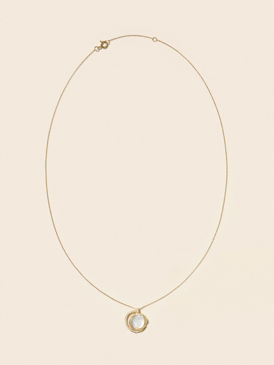 Gaia No3 Necklace Moonstone - Yellow Gold