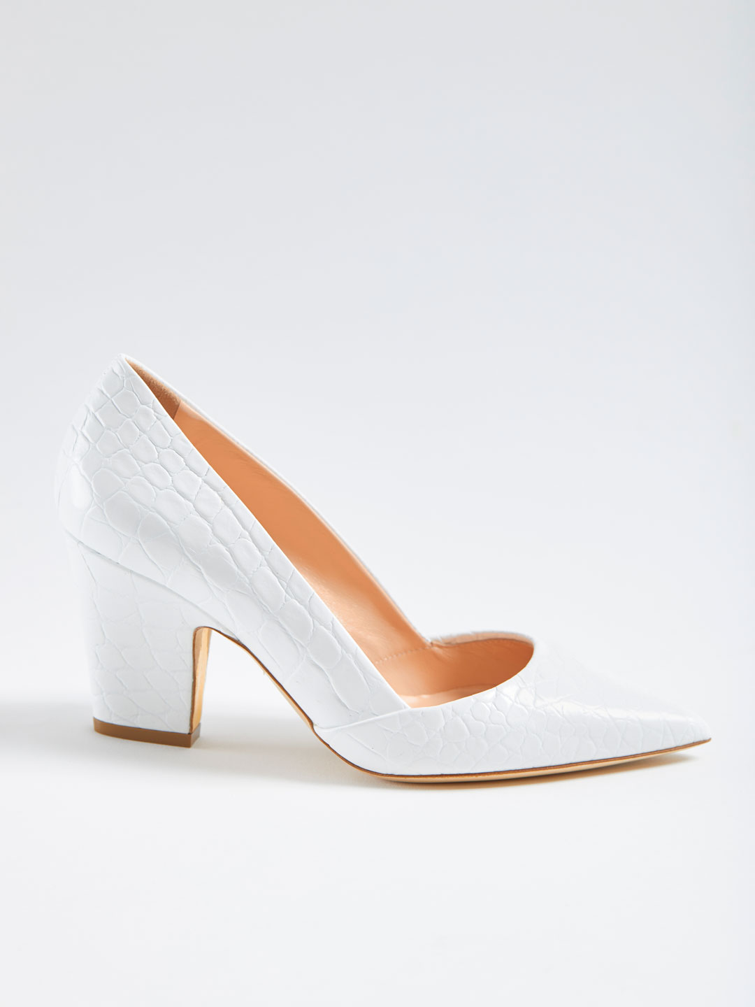 Maggie Printed Heel Pumps - White