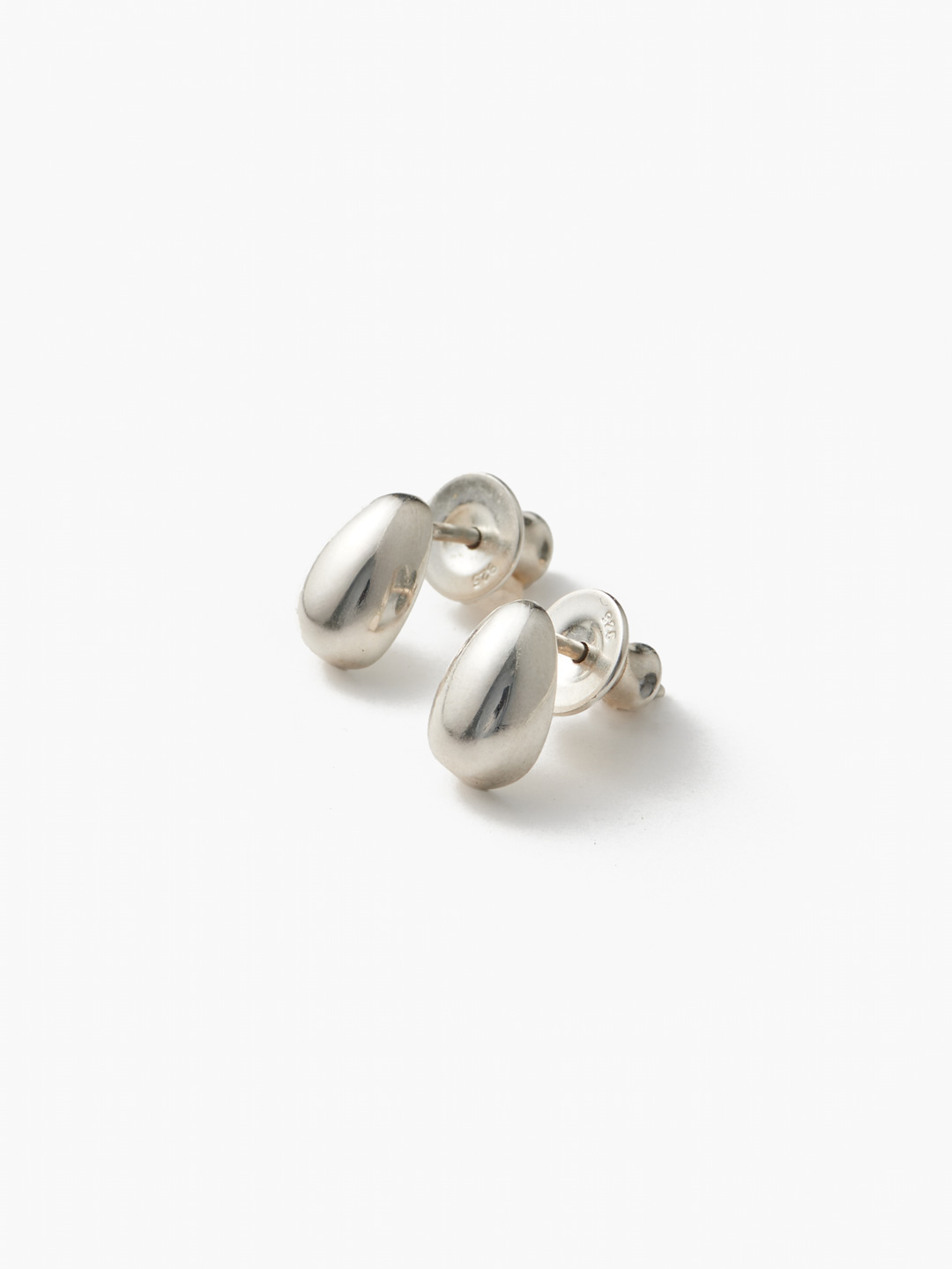Tiny Egg Studs Pierced Earring - Silver