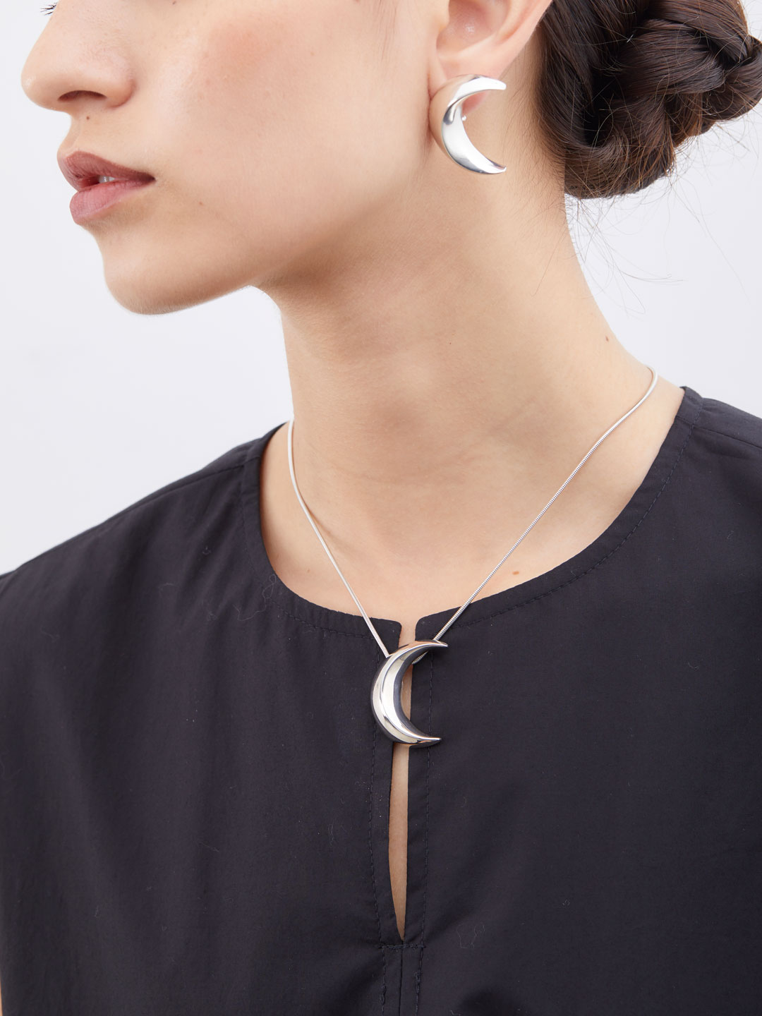 Moon Necklace - Silver