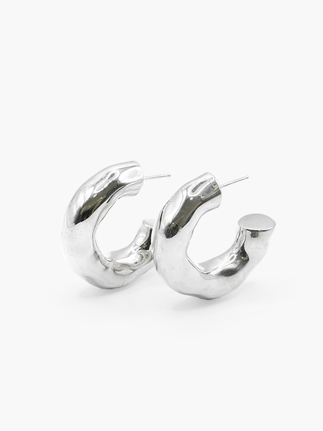 Large Giacometti Pierced Hoops - Silver