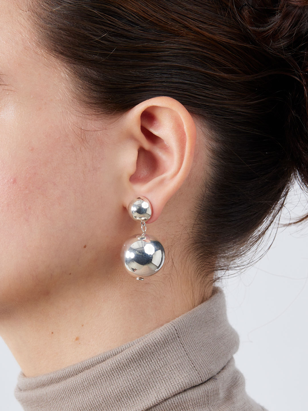 Boule Pierced Earrings - Silver