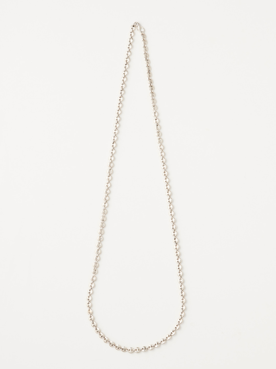 Long Circle Link Necklace - Silver