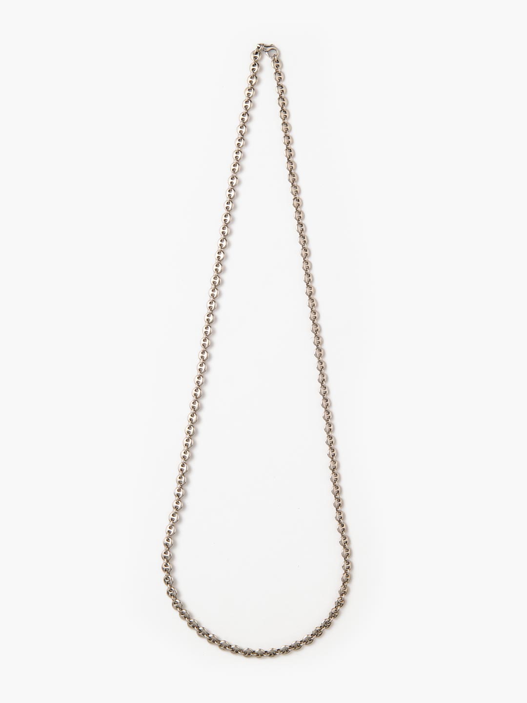Long Circle Link Necklace - Silver