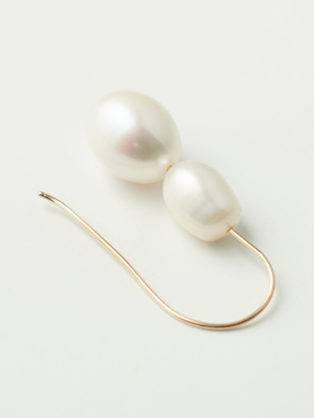Double Pearl Pierced Earrings - Gold