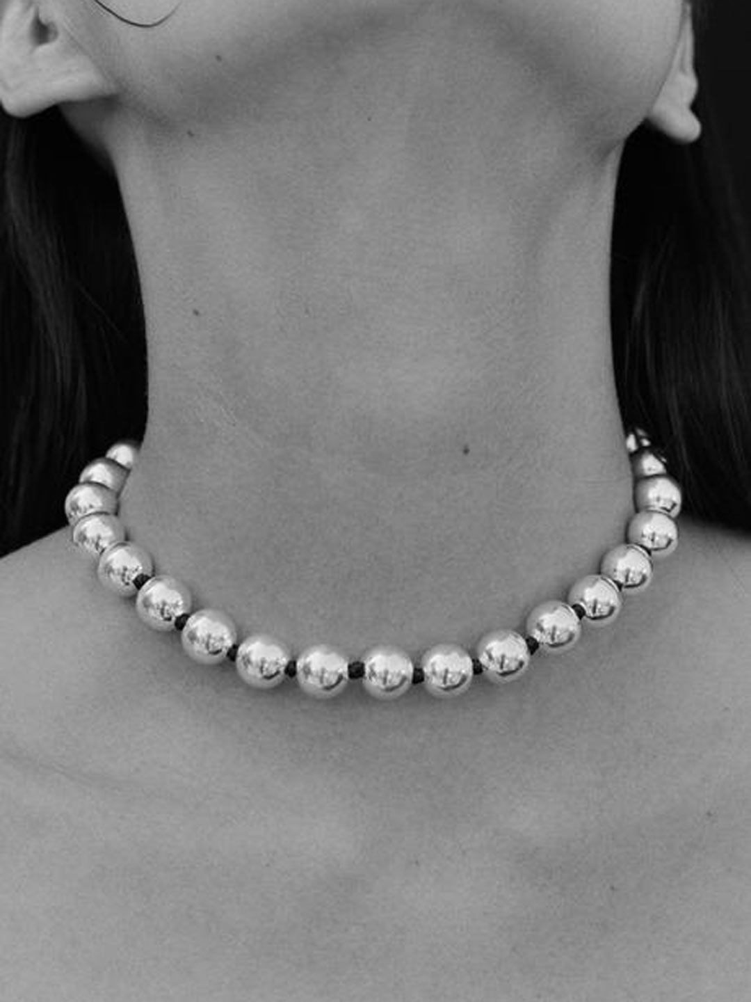 Orb Collar Necklace - Silver