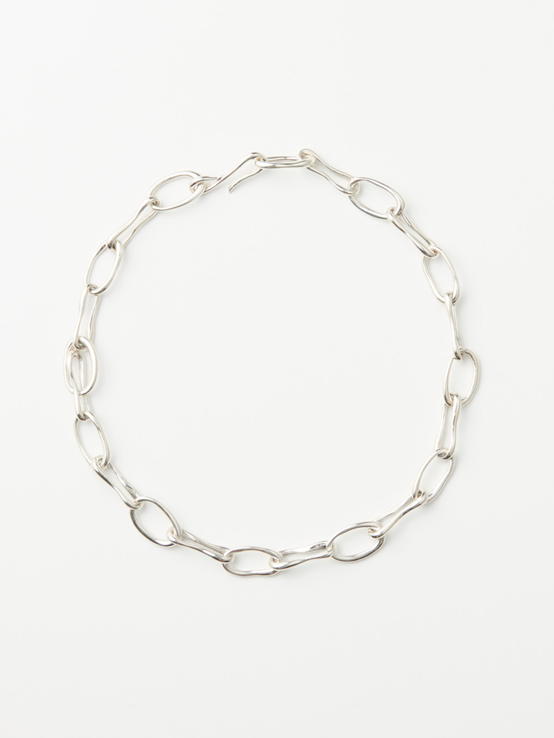 Long Roman Chain Necklace - Silver