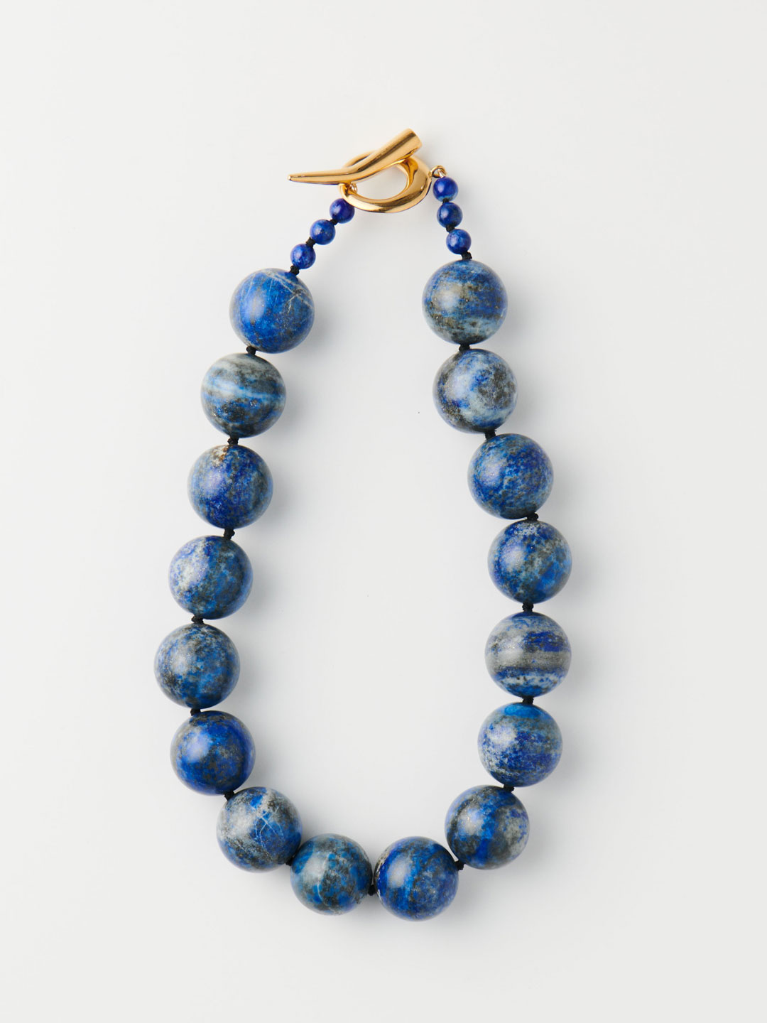 Lapis Boule Collar Necklace - Yellow Gold