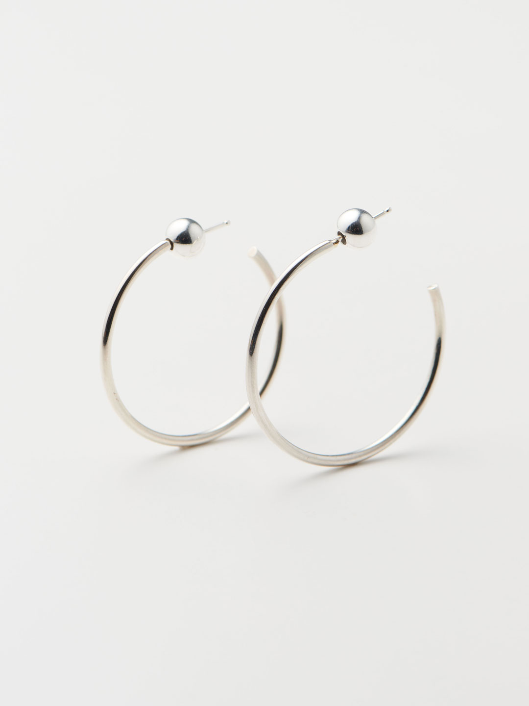 Large Single Hoops  - Silver