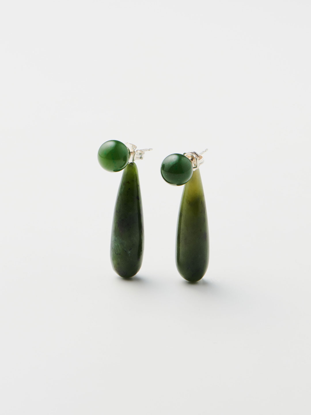 Jade Small Angelika Pierced Earrings - Silver