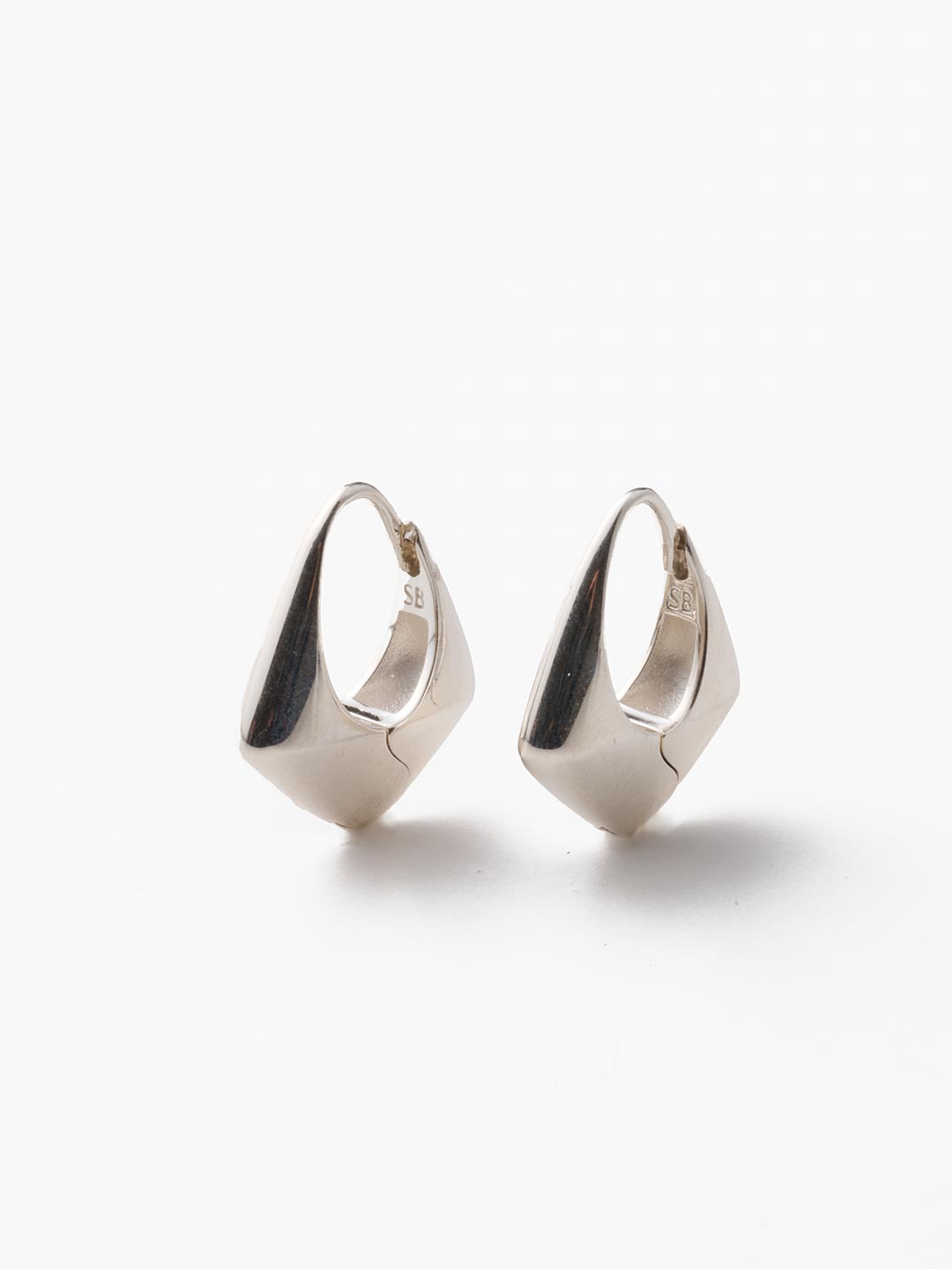 Small Pyramid Hoops - Silver