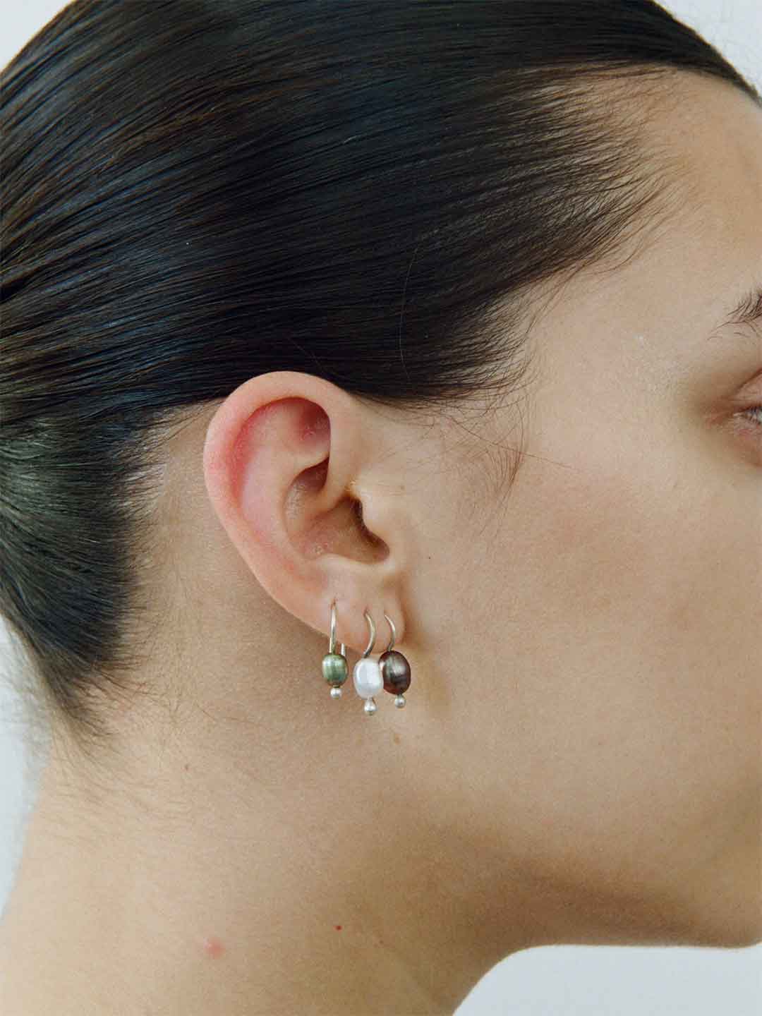 Mermaid Single Pierced Earring - Green