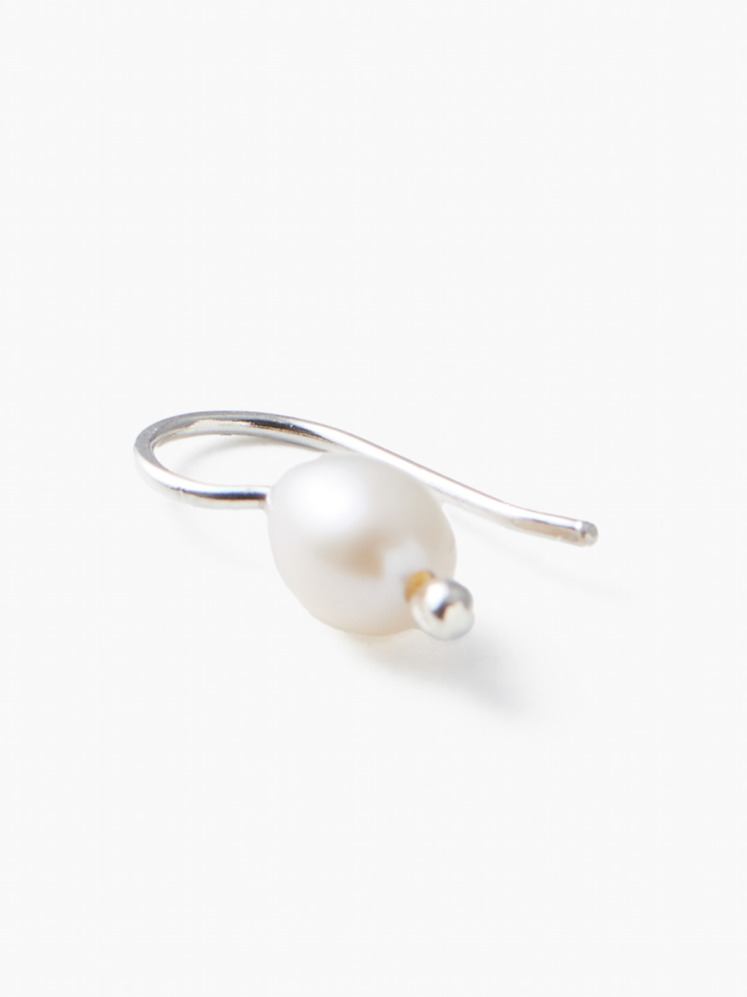Mermaid Single Pierced Earring - White