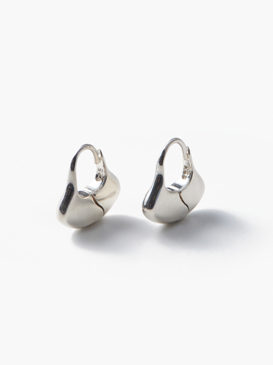 Small Gingko Hoops  - Silver