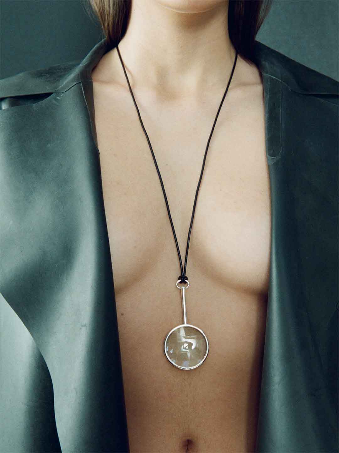 Magnifying Glass Necklace - Silver