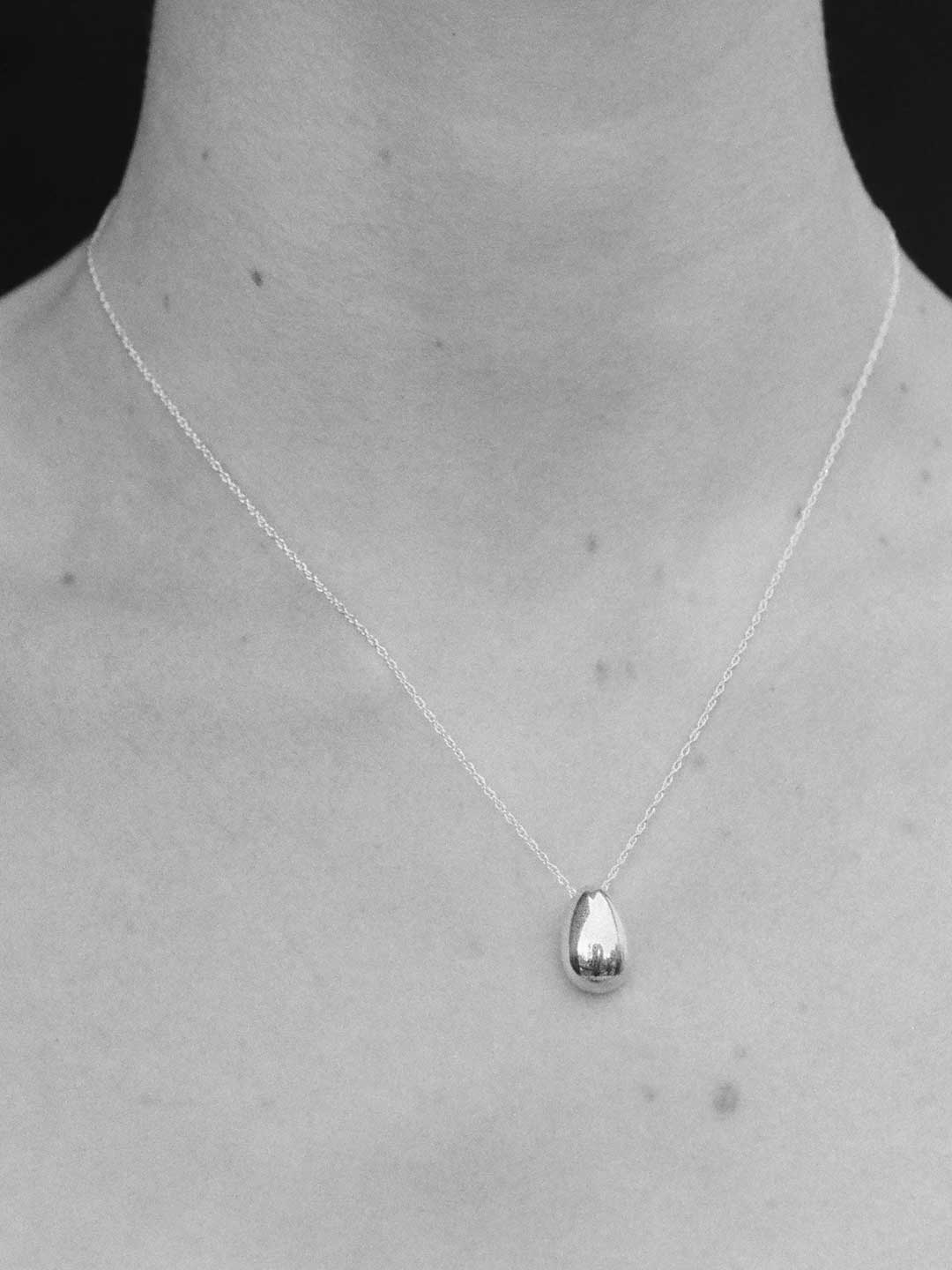 Tiny Egg Pendant  - Silver