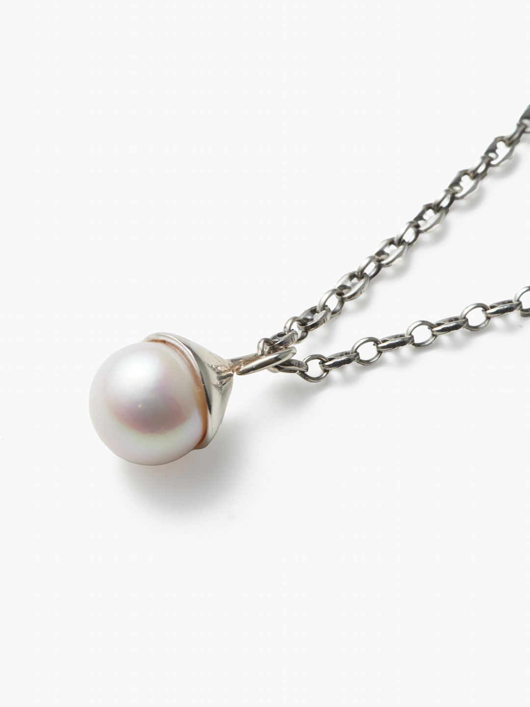 Pearl Tear Necklace 40cm - Silver