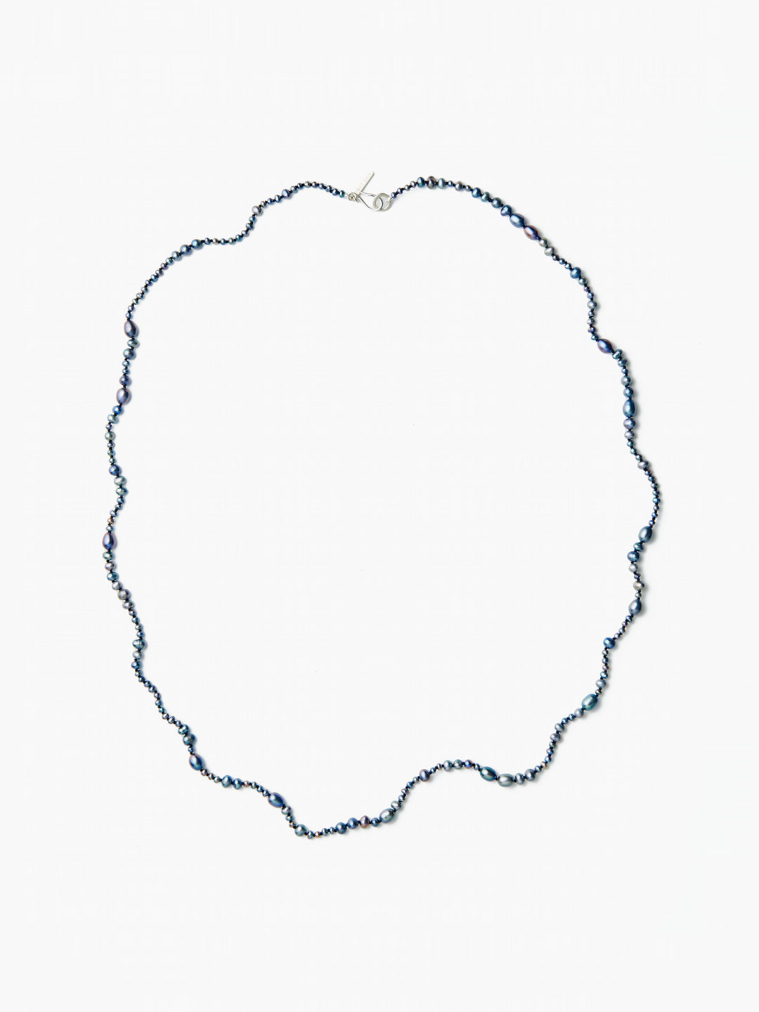 Peacock Pearl Mermaid Necklace 84cm - Silver